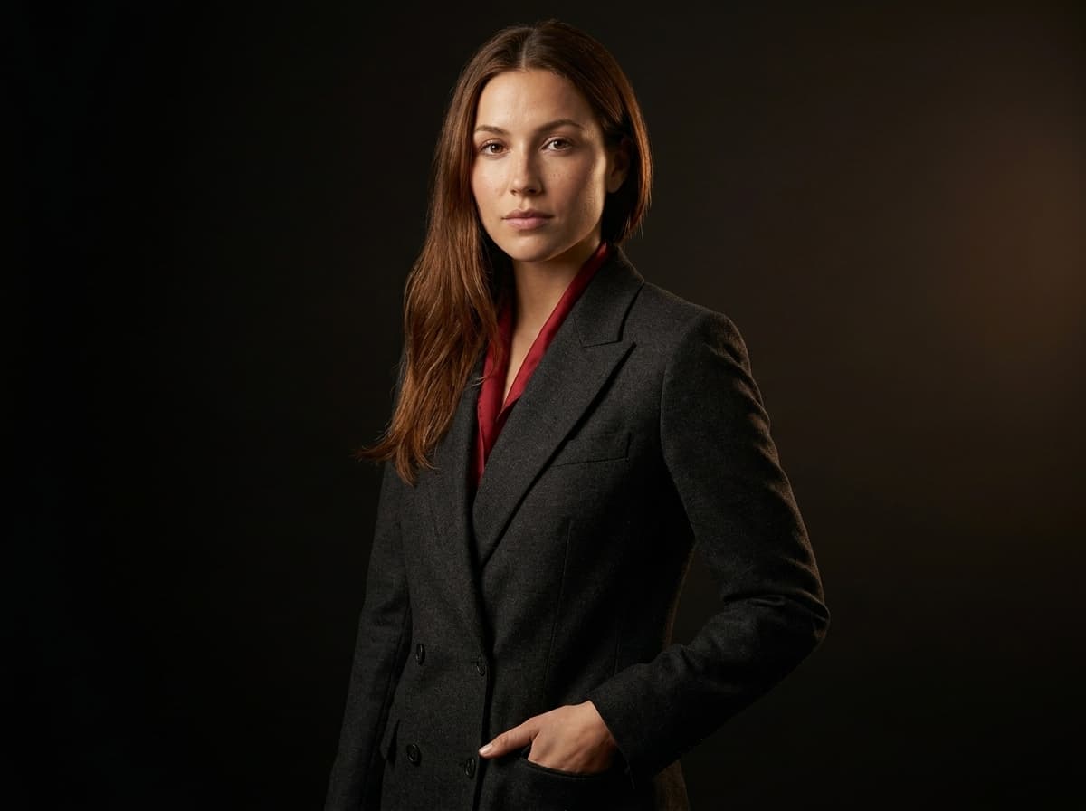 AI portrait on a plain near-black studio background, made with Nano Banana Pro