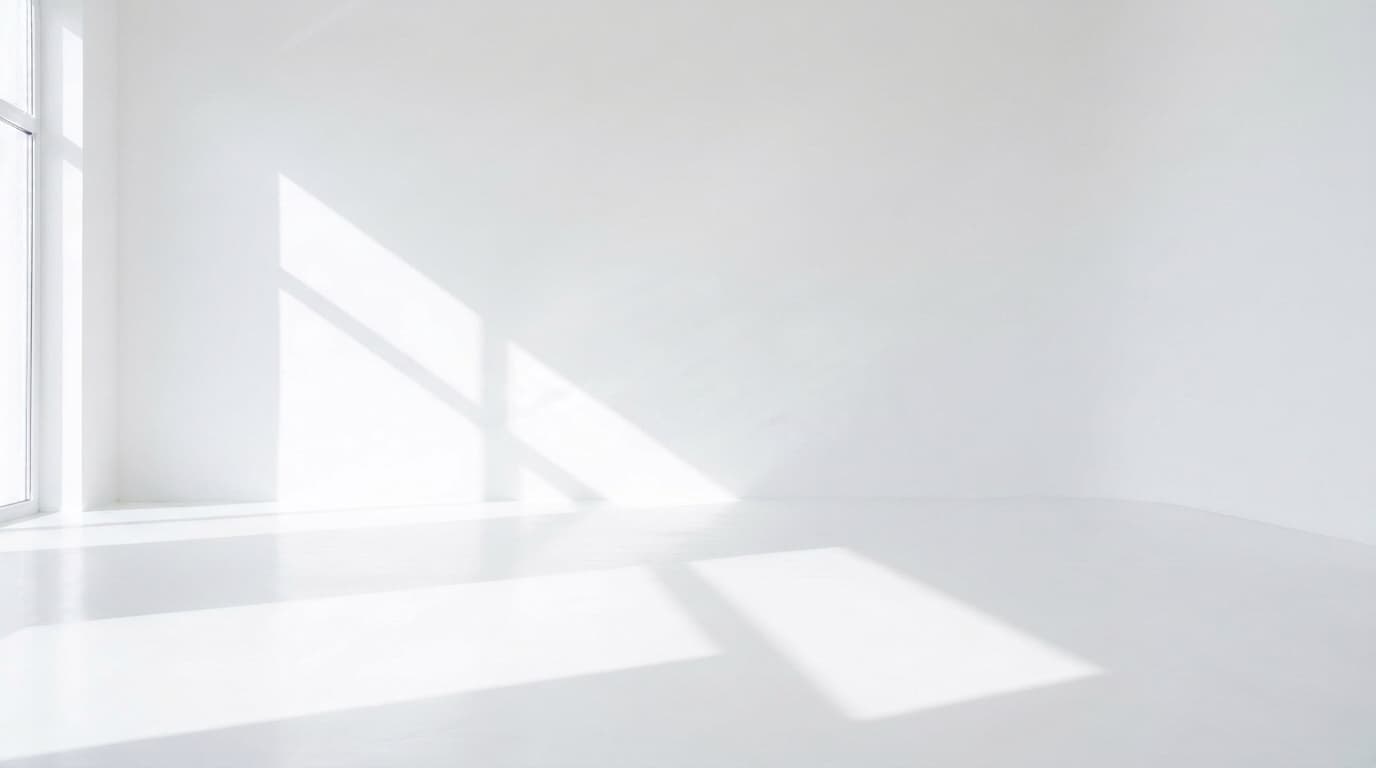 Empty white studio with window light and blank walls, made with Nano Banana Pro