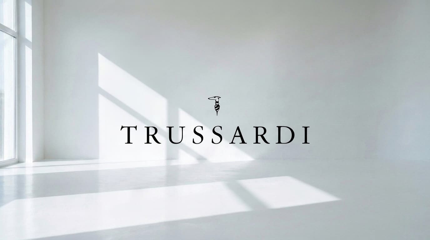 Black greyhound logo in the center of an empty white studio, made with Nano Banana Pro