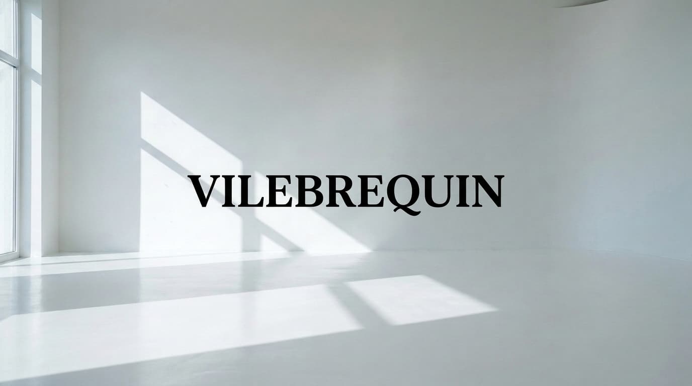 Black Vilebrequin wordmark in an empty white studio, made with Nano Banana Pro